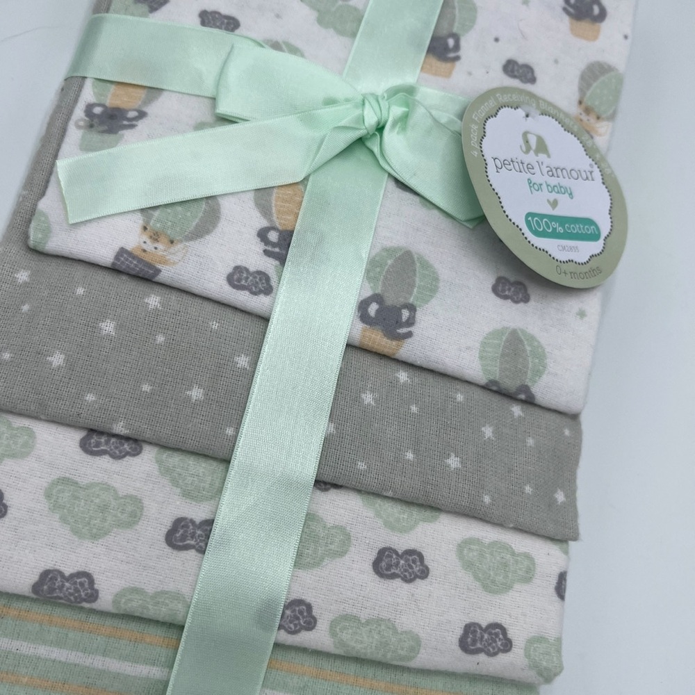 100% COTTON 4 PACK RECEIVING BLANKETS - Picture 8 of 9